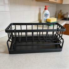 1 Multifunctional Sink Drain Rack, Holds Dish Soap, Sponge, Dishcloth, Kitchen Utensils. Upgraded Carbon Steel Sink Wiping Cloth And Faucet Dishcloth Holder, Cleaning Sponge And Steel Wool Ball Storage Rack, Available In Plastic And Carbon Steel Materials. - Multicolor - View 19