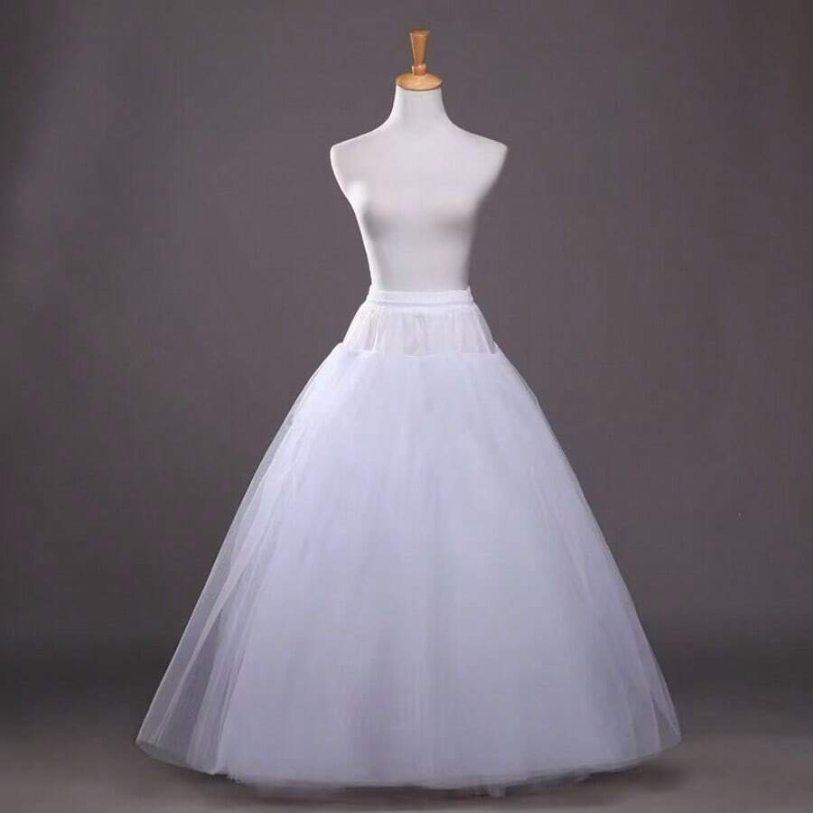 1pc Women's White Petticoat, Bridal Petticoat, Puffy Skirt Petticoat, Lolita Petticoat, Bridal Petticoat, Slip, Evening Dress Petticoat, Boneless Hard Yarn Petticoat, 4-Layer Mesh - Multicolor - View 1