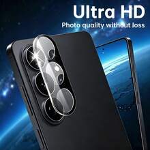 适用于三星 Galaxy A13/A14/A15/A16/A23/A24/A25/A26/A34/A36/A35/A54/A55 5G/A56/S23 FE/S22/S23/S24 FE/S25/S26 Plus Ultra 的超高清摄像头钢化玻璃保护膜，9H 硬度，防刮花 - 黑色 - 查看 2