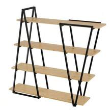 158*35*166 cm Geometrisches Stehregal – Bücherregal / Offenes Metallregal mit 25 mm Verdickt MDF-Holzböden, Dreiecksdesign, für Wohnzimmer, Küche & Arbeitszimmer,Regal - Bücherregal - Schwarz - Übersicht 8
