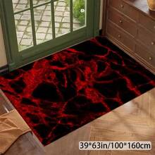 Area Rug Resembling Black And Red Marble Texture, Nordic American Style, Non-Slip, Machine Washable, Easy To Clean, Home Decor For Sofa And Coffee Table, Bedside Mat For Bedroom, Dining Table Mat, Kitchen Non-Slip Mat, Suitable For Camping, 2D Flat Flannel Material Area Rugs , Local Printed Decorative Rug Area, Polyester Carpet Party Daily Holiday Anniversary Party Valentine's Day Wedding Anniversary Easter Mother's Day Graduation Father's Day Birthdays Anniversaries Thanksgiving, Christmas, Halloween, New Year's Carpet, Home Decor, Living Room Carpet, Living Room Rugs, Bedroom Rugs, Outdoor Rug , Livingroom Large Rugs Bathroom Rugs, Home Decor Rugs, Home Stay Hotel, Washable Area Rugs Large Area Rug Soft Rug Accent Rug For Dining Room Doorway, Office, Living Room Bedroom Indoor Game Room Non-Slip Machine Washable Carpet Decorative Gift - 彩色 - 查看 6