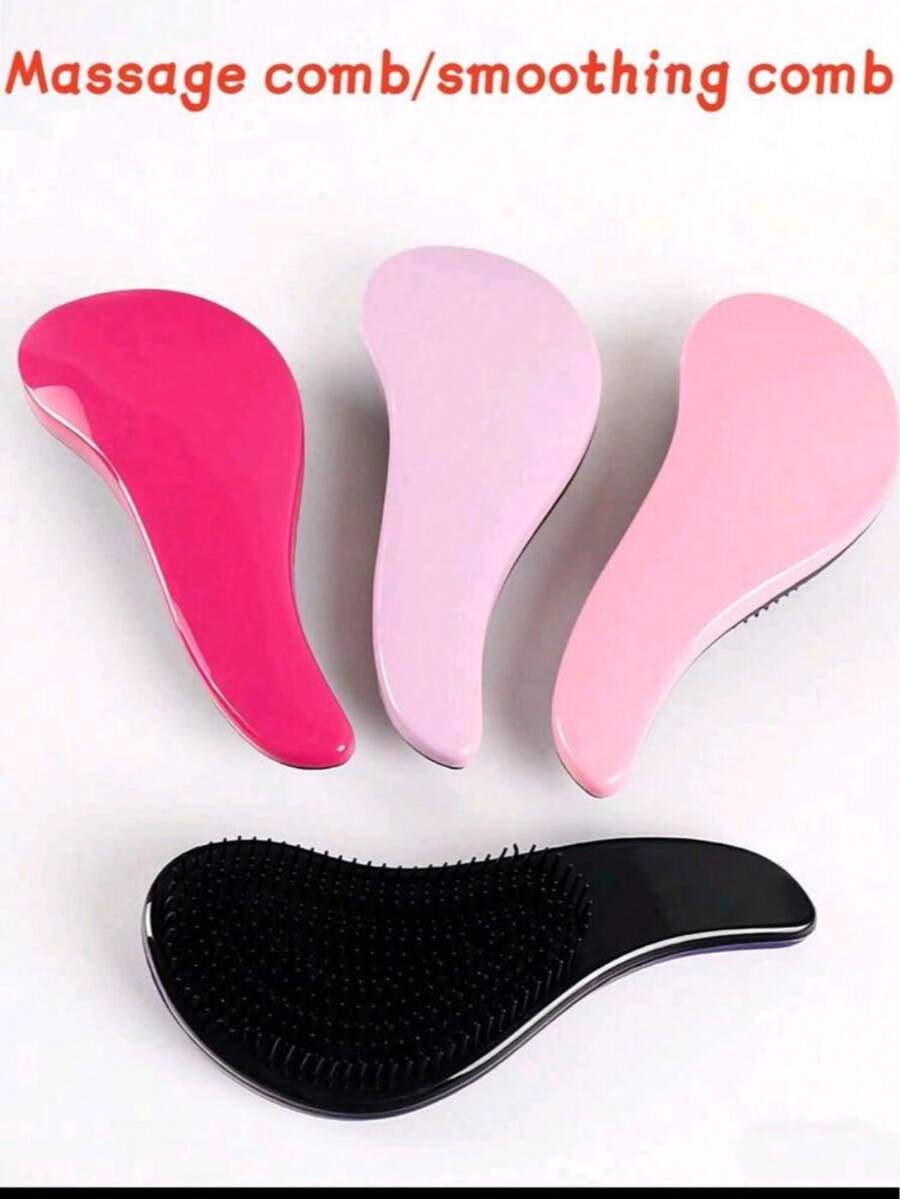 3/2/1 Stück Set Dual-Farben Magie Griff Kamm, Anti-Statik Kopfhaut Massage Bürste, Entwirrungs Dusche Massage Kamm, Salon Styling Bürste, weiche Zähne, sanfte Kopfhautpflege, Entwirrungs-/Shampoo Bürste - A - Übersicht 1