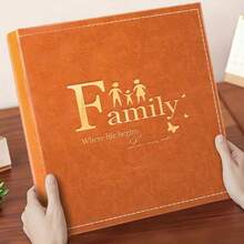 Leather Photo Album, 6 Inch 600 Insertable Pocket Pages, Large Capacity, Rectangular Design, Suitable For Wedding, Family And Travel Memories - 1PC - View 8