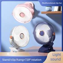 Clip-On Camping Fan, Rechargeable Desktop Portable Air Circulation Fan, Wireless Ceiling Fan With LED Light, Home Clip-On Fan, 800mAh - Multiple Styles - View 10
