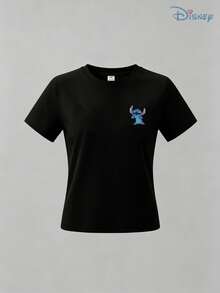 Boys' Disney Lilo & Stitch "Stop Expecting Normal" Funny Quote Graphic T-Shirt, Kids Sarcastic Stitch Tee, Soft Breathable Casual Top For Boys, Ideal For Everyday Wear, Playground, School, Theme Parks, Vacation & Outdoor Activities - Black - View 3