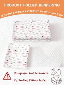 1 Set Of Cartoon Pattern Printed Baby Bedding Set, Polyester Soft Breathable Duvet Cover, Suitable For Gifts, Bedrooms, Babies, All Seasons - Multicolor - View 6