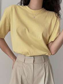 Camiseta de Hombros Caídos  para Verano - Multicolor - Ver 7
