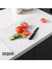 Tábua de corte de cozinha quadrada de acrílico da moda, ferramenta essencial para chef, tábua de cozinha de alta qualidade e alto valor estético para cortar carne, vegetais, frutas, à prova de humidade e resistente ao bolor, branco, preto, transparente, tábua de proteção de bancada com borda - Multicolorido - Ver 10