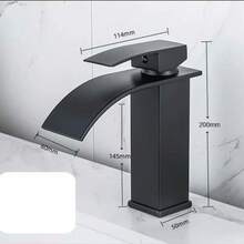 European Style Waterfall Faucet, Bathroom Countertop Or Undermount Basin - Black - View 5