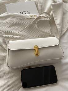 Retro Patchwork Leopard Print Elegant Underarm Shoulder Bag, Leopard Print Ladies' Handbag, Leopard Print - White - View 3