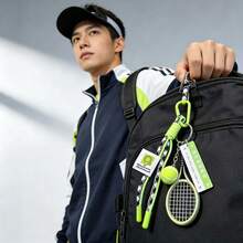 Móc khóa vợt tennis tự làm kèm bóng tennis mini, dây đeo dệt, trang trí phong cách thể thao, móc khóa dễ thương phù hợp cho người yêu thích tennis, phụ kiện thời trang cho ba lô, túi xách và chìa khóa xe hơi. - Nhiều màu - Xem 3