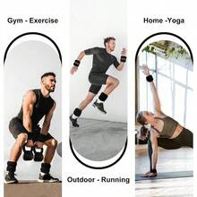 Strength Training Wrist & Ankle Weights - Black + 2 Kg Each Weight (4-kg Pair) - View 6