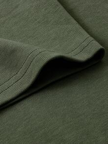 Sudadera con capucha de cuello redondo para hombre, con estampado de Nueva York, bolsillo canguro y cordón, manga larga, holgada e ideal para otoño e invierno. - Verde militar - Ver 8