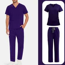 Special Wrinkle Resistant Lightweight Medical Uniforms Men Unisex Dentist Veterinary Nursing Scrubs Set Top Pants - 藍色 - 查看 11