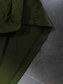 Camiseta de manga corta con cuello redondo y estampado de montaña estilizado, adecuada para uso en la calle, al aire uso diario casual, talla grande para hombres - Verde militar - Ver 5