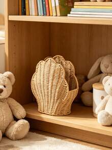 Woven Nursery Storage Basket For Kids Room, Shell Toy Storage Basket, Boho Nursery Decor For Girls Room And Reading Nook - Shell - View 7