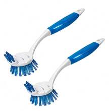 1/2 bàn chải cọ rửa chất lượng cao có tay cầm, bền bỉ, làm sạch sâu, thích hợp để làm sạch nồi, chảo, bồn rửa và mặt bàn trong nhà bếp và phòng tắm, dụng cụ vệ sinh, màu xanh dương - Màu xanh dương (Một cỡ) - Xem 10