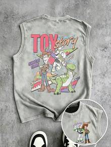 Disney Toy Story "Since 1995" Group Vintage Washed Sleeveless Tee - Grey - View 3