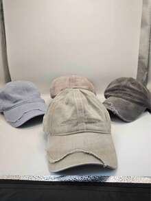 American Vintage Worn-Out Distressed Letter Embroidered Baseball Cap, New Summer Style For Men And Women, Face-Flattering Peaked Cap,Beach,Travel - B - View 3