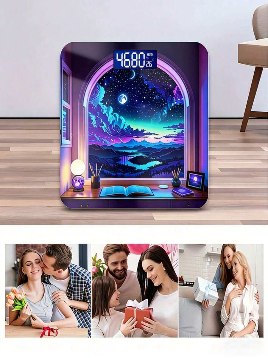 Digital Body Weight Scale With One-Touch Measurement Technology, Thickened Tempered Glass LED Bathroom Scale, Digital Weight Loss Scale Gift