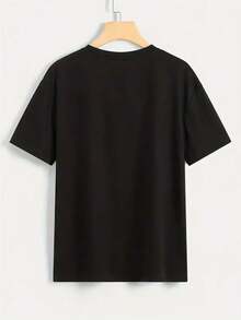 Elegante Camiseta Negra Estilo Granny para Uso Diario, Tallas S-XXXL |   100% algodón, cuello redondo, corte casual, adecuado para todas las estaciones, una elección perfecta para el Día de la Madre, Halloween, Acción de Gracias y Navidad, un regalo para hombres, mujeres, familiares y amigos. Camiseta de moda elegante. - Negro - Ver 4
