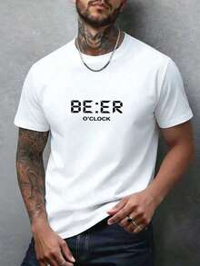 Men's Graphic Letter T-Shirt - White - View 6