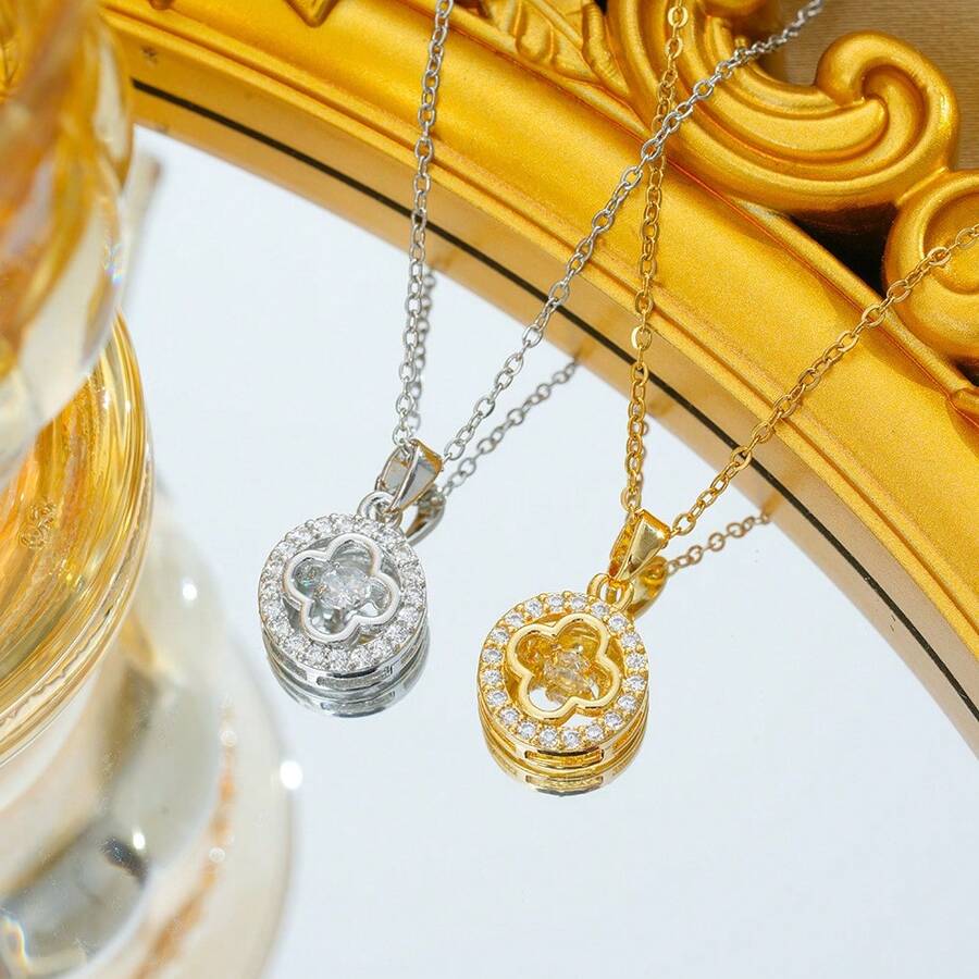 1 chiếc dây chuyền mặt dây chuyền hình móng ngựa tròn thời trang - Dây chuyền mặt hình móng ngựa - Xem 1