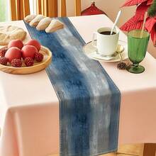 1pc Minimalist Blue-Gray Table Runner, Abstract Art Modern Home Decor, Suitable For Kitchen Dining Table Decoration, Elegant Tabletop Accessory - Multicolor - View 7