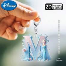 Móc khóa acrylic Disney, in 2D bề mặt phẳng, 1 móc khóa acrylic Disney, 26 chữ cái tiếng Anh, hình công chúa Elsa trong phim Frozen với họa tiết hoa, móc khóa túi xách dễ thương, móc khóa đôi, móc khóa xe hơi, quà sinh nhật cho fan Frozen, bề mặt phẳng 2D, lựa chọn hoàn hảo cho các dịp lễ. - Nhiều màu - Xem 30