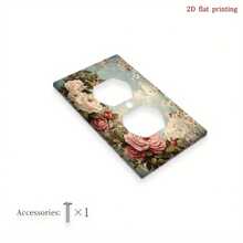 1pc [2D Printed] Vintage Rose Floral Art Light Switch And Outlet Cover Plate, Suitable For Home Office Decor, Easy Installation, No Battery Or Wiring Required - A - View 11
