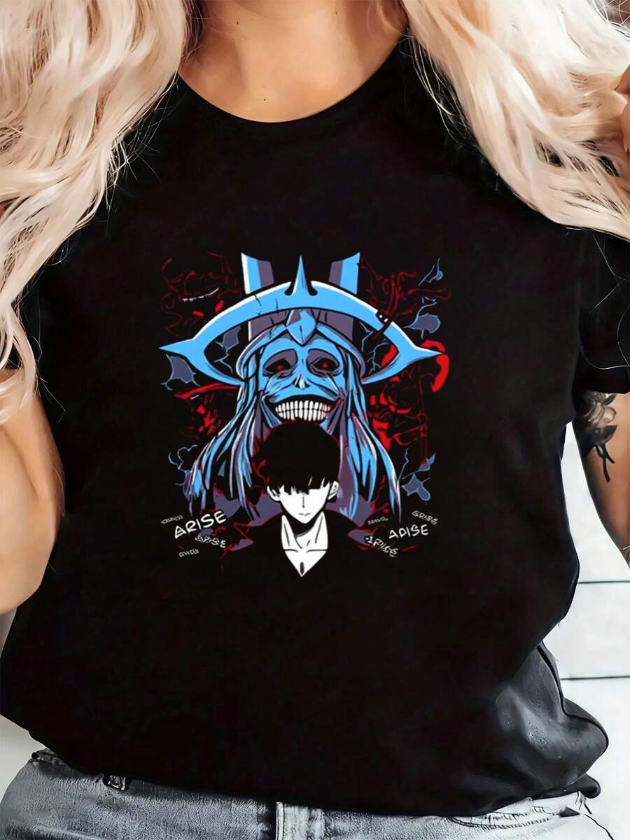 negro estilo anime Jujutsus Kaisens personaje Sukuna con expresión amenazante y Gojo Satoruss fondo azul y rojo para fans de animé y cultura japonesa urbana joven - Negro - Ver 1