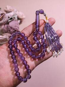 1 pieza Nuevo colgante con borla de perla pequeña, 45 piezas Cuentas de oración de Ramadán de 10mm, Rosario de recitación diaria de Ramadán, Regalo de Ramadán, Accesorio religioso unisex - Multicolor - Ver 4