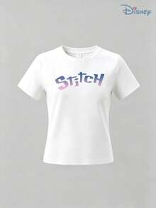 Boys' Disney Lilo & Stitch T-Shirt, Kids Cute Love Couple Graphic Tee, Soft Breathable Casual Top For Boys, Perfect For Everyday Play, Playdates, Theme Parks, Backyard Fun & After-School Activities - 白色 - 查看 3