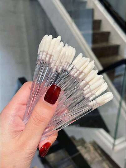10/50pcs Crystal Eyelash Cleaning Brush, Disposable Eyebrow Brush, Eyelash Extension Makeup Remover Tool, Lip Brush