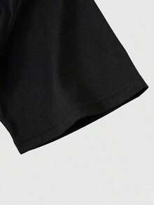 Camiseta con Gráficos de Cruz y Eslóganes para Hombres ROMWE MEN Street Life - Negro - Ver 4