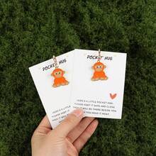 1pc/2pcs/5pcs Cute Hugging Monkey Animal Keychain - Pocket Hug Card, Perfect Spirational Accompanying Gifts For Colleagues, Friends, Partners - Multicolor - View 9