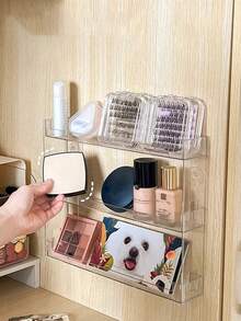 1pc Acrylic Display Stand, Anime Peripheral Badge Display Holder, Eyeglasses Storage Rack - Clear - View 4