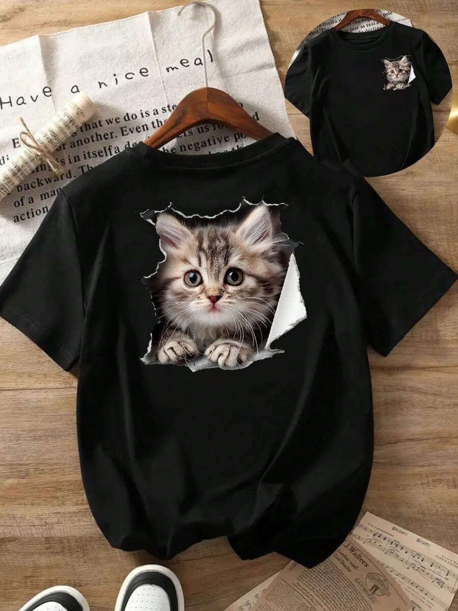 Plus Size T-Shirts - Black - View 1
