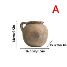French Retro Creative Countryside Style Ceramic Flower Vase Home Room Living Room Desktop Decoration Accessories Antique Pottery Vase Dining Table Decoration Wedding Decoration - Antique Color - View 8