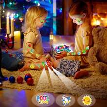 72 Piezas de Recuerdos para Fiestas de Verano: 48 Tatuajes Luminosos Y 24 Luces Led para Dedos. Ideales para Rellenar Bolsas de Regalos de Cumpleaños, Como Artículos para Fiestas Y JuguetesApto para 10 personas - 1 - Ver 7