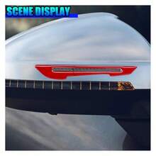 10PCS Car Rearview Mirror Reflective Sticker Carbon Fiber Sport Auto Fenders Sticker Safety Night Visibility Warning Wheel Eyebrow Decal Anti-Scratch Car Body Protection Stickers Red - Đỏ - Xem 3
