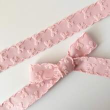 2 Yards Bow Flocked Ribbon, Suitable For Handmade Bouquets, Gift Wrapping, Party Decoration, Floral Design, Handmade DIY Bow Gift Satin Ribbon, Smooth Texture, Event Decoration, Bow Satin Ribbon - 1pc Pink - View 5