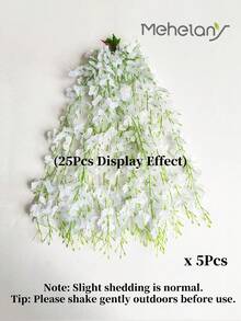 MEHELANY 45件白色紫藤花 人造紫藤 塑膠人造紫藤藤蔓 繡球花藤蔓 裝飾人造花 人造假花花環 臥室婚禮居家派對牆面裝飾 天花板 派對居家桌面中心裝飾 - 白色 - 查看 8