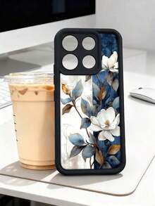 1 Piece Phone Case With A Design Of White Magnolias On A Blue And White Background, Artistic And Elegant Style, Soft TPU, Full Impact And Anti-Slip Protection, Compatible With IPhone 17 ProMax/16/15/14/13/12/11/Plus/Pro/ProMax, Compatible With Galaxy A34/A35/A54/A55, Galaxy S20/S21/S22/S23/S24/S25 Ultra/Plus, Compatible With Galaxy//Honor// - 波爾多 - 查看 3