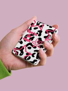 1pc Millennium YK Style Leopard Print Series Portable Folding Ultra-Thin Convenient High-Quality Stainless Steel Plated Bright Silver Nano Electroplated Frame Delicate Details Suitable For Multiple Occasions For All - Multicolor - View 6