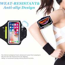 Brazalete Deportivo para teléfono móvil, Resistente al Sudor, para Correr, Correr, Gimnasio, Pulsera para teléfono móvil para Correr con  16/15/14/13/12 Pro MAX, Apto para teléfonos - Azul - Ver 5