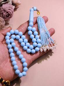 1 mặt dây chuyền tua rua ngọc trai nhỏ mới, 45 hạt tràng hạt Ramadan 10mm, chuỗi tràng hạt đọc kinh Ramadan hàng ngày, quà tặng Ramadan, phụ kiện tôn giáo unisex - Nhiều màu - Xem 8