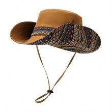 Fashionable Wide Brim Bucket Hat, National Wind Sun Protection Hat For Women, Versatile Summer Sunhat - A - View 19