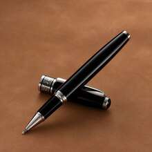 Luxury Black & Silver Metal Ball Pen Gift Set, Includes 2 Replaceable Refills, High-Quality Smooth Writing Business Signature Pen, Comes With Gift Box, Suitable For Father's Day, Graduation, Corporate Gifts For Men, Back To School - 626# Set - View 21