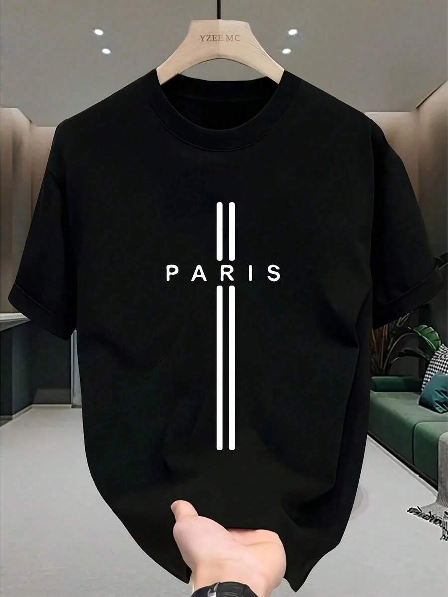 1 pieza de camiseta unisex de manga corta y cuello redondo, holgada, de 180 g, diseñada por artistas de Y2K en el estilo Bababask, hecha de 100% algodón puro.Son informales y versátiles, adecuados para ropa urbana, salidas diarias, campamentos, conciertos, eventos de hip-hop, rock y rap, y presentan diseños inspirados en celebridades.Ideal para festivales, otoño y uso durante todo el año. - Negro - Ver 1